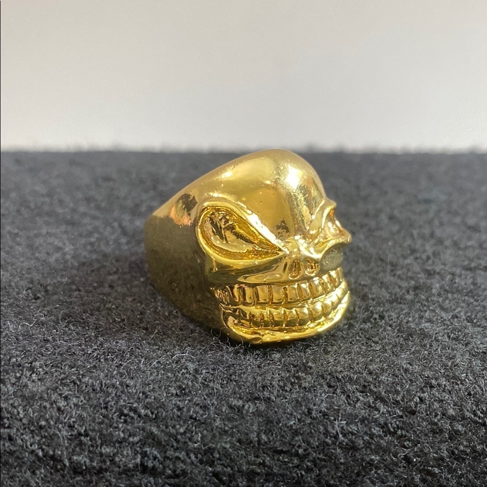 Gold Skull Ring Bikers Ring Street Wear Punk Rocker